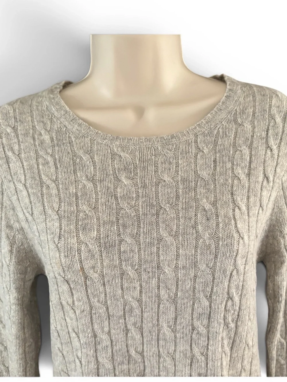 J. Crew Ribbed Cable Knit Wool Angora Cashmere Classic Luxury Sweater Size M
